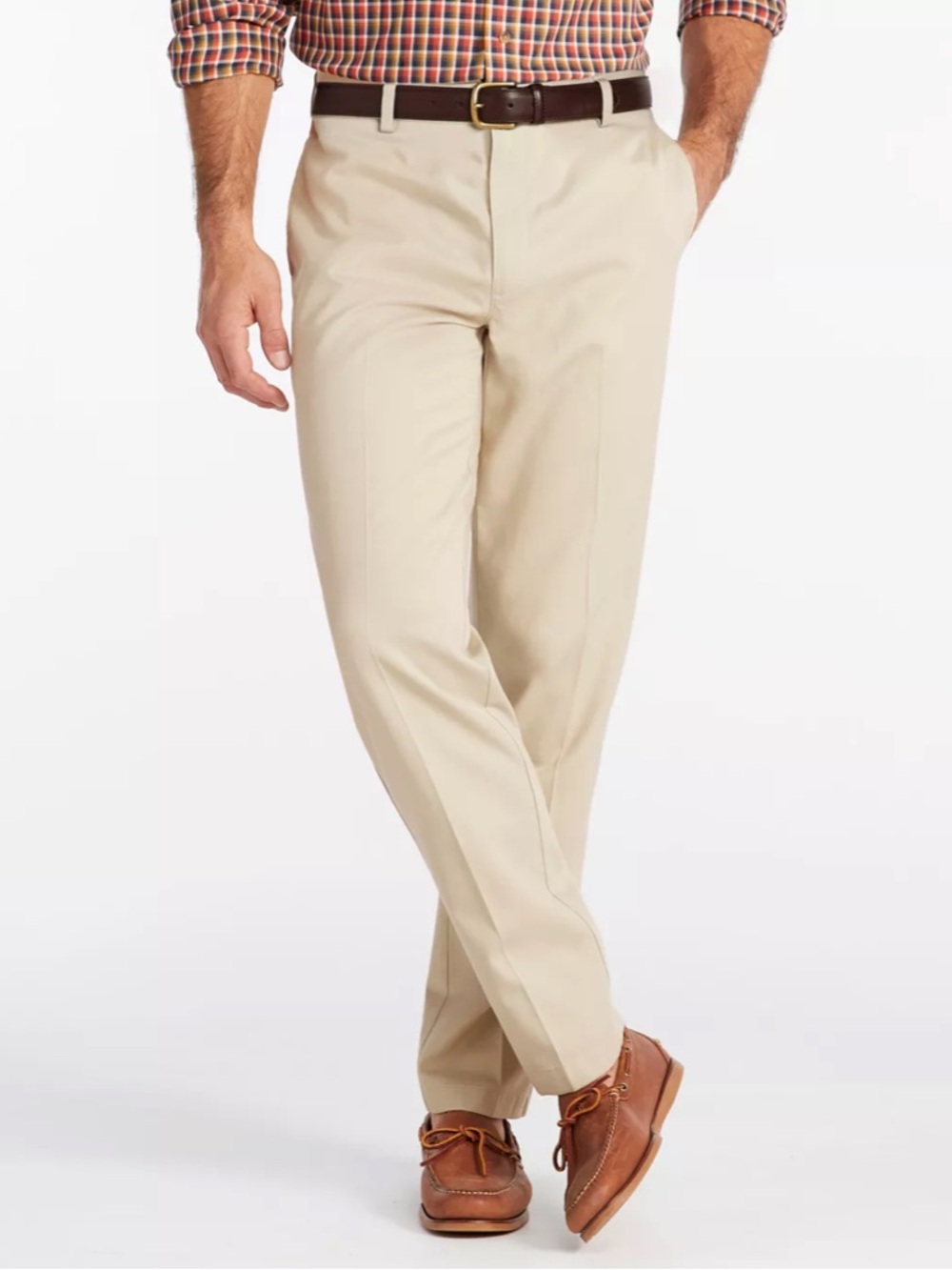 Men’s Wrinkle Free Double L Chinos Khaki Classic Fit NWT
